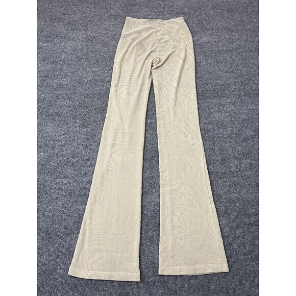 I. AM.GIA Amina Mesh Velvet Burnout Cut Out Low Rise Flare Groovy Pants 2XS Y2K - Picture 2 of 15